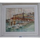 Dorothy Louisa Swain (b. 1922), oil on canvas, 'Ramsgate Harbour', signed and dated '82