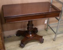 A mid Victorian mahogany tea table W.91cm