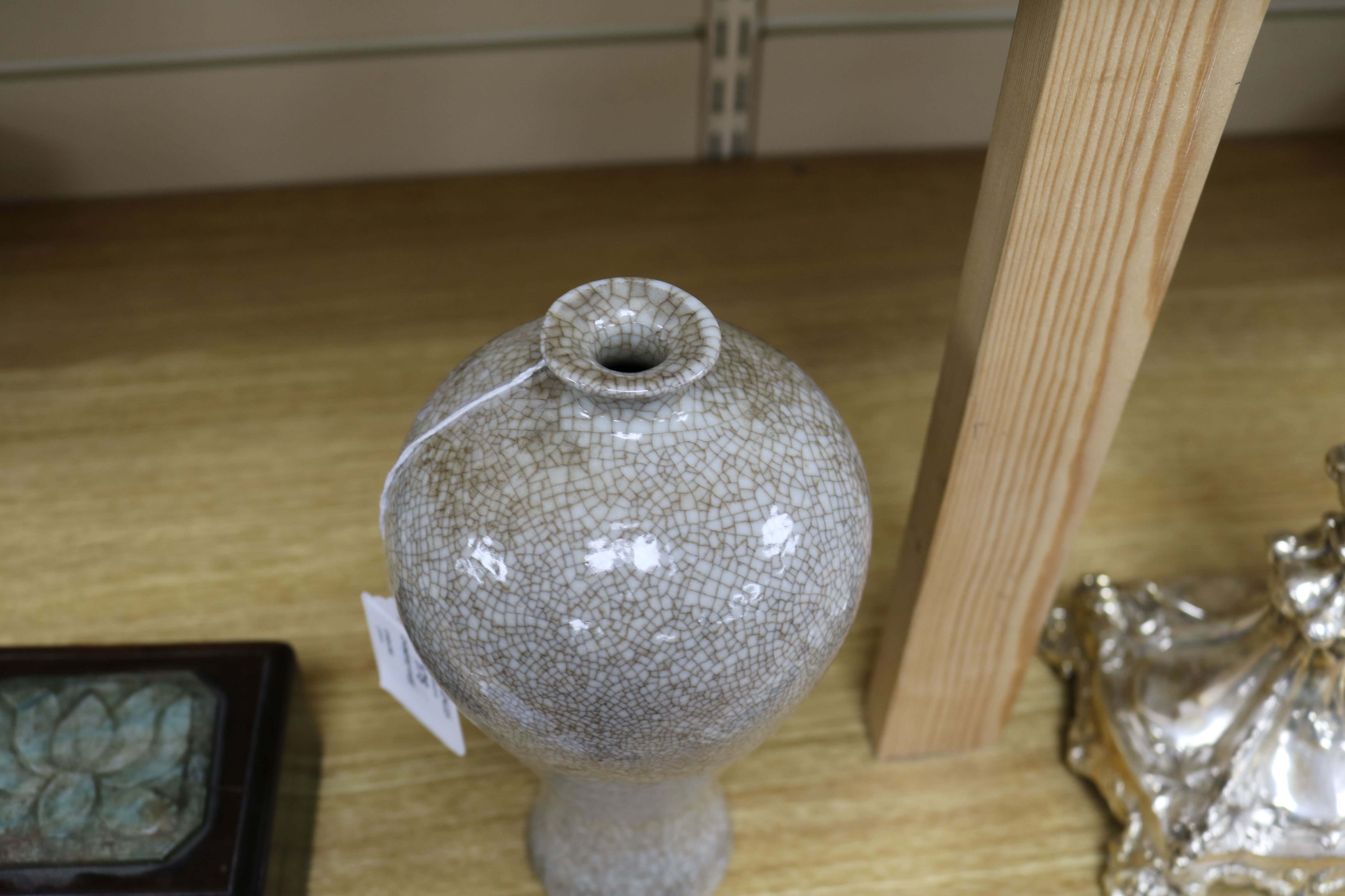 A 19th century Chinese crackleglaze vase height 22.5cm - Image 2 of 6