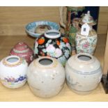 A mixed group of Chinese and European ceramics, 19th/20th century tallest 30cm