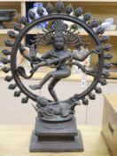 An Indian bronze dancing Shiva group height 65cm