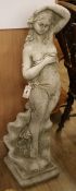 A reconstituted stone figure of Botticelli's Venus H.112cm