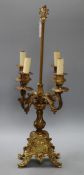 A four branch gilt candelabrum height 61cm approx.