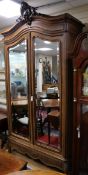 An early 20th century French rosewood armoire, W.140cm