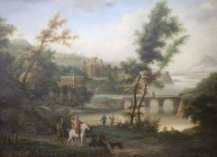 N. Vanasi, oil on canvas, 17th century landscape, 74 x 100cm