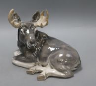 A Royal Copenhagen figure of moose, no.28/3 height 21.5cm