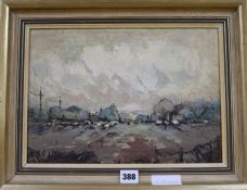 L. Haylock, oil on board, Landscape, signed, 24 x 34cm