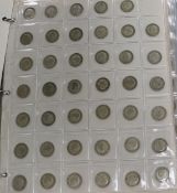 Two albums of UK coins, George III to Queen Elizabeth II including 3d to half crown and farthings to