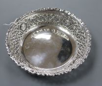 A late Victorian pierced silver bowl, Horace Woodward & Co, London, 1898, 16.8cm, 6 oz.
