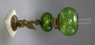 An early 20th century Egyptian revival cast brass oil lamp