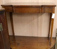 A George III style mahogany breakfront hall table W.84cm