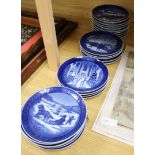 Twenty four Royal Copenhagen Christmas plates