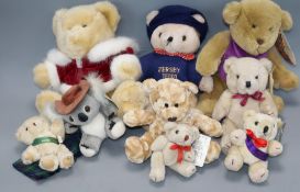 Nine Collector's bears