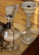 Two alabaster lamps