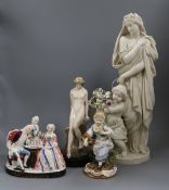 An Eric Bradbury figure, a Minton Parian group and two other groups