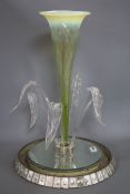 A Venetian glass and mirror epergne height 54cm