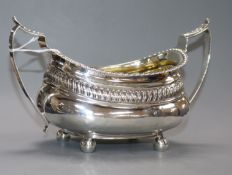 A George III silver two handled sugar bowl, London, 1814, 9.5 oz.
