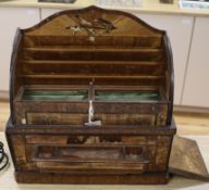 A 19th century straw work writing casket height 39.5cm