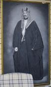Saudi Arabian School, oil on canvas, Portrait of HRH Prince Salman, signed and dated '99, 170 x