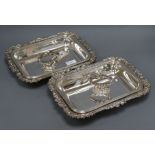 Two silver plated entree dishes