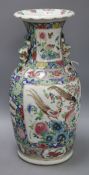A late 19th century Chinese famille rose vase height 44.5cm