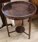 A Chinese hardwood circular galleried top table W.59cm