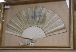 A cased silk Continental fan