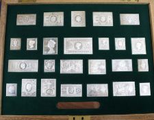 A cased set of twenty five silver replica 'Stamps of Royalty', London, 1979.