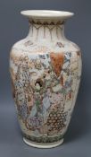 A large Japanese Satsuma pottery vase height 47cm
