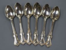 A set of six Victorian Scottish silver Albert pattern teaspoons, William Coghill, Glasgow, 1864, 4.5