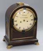 A Regency rosewood bracket clock, signed Barrauds, Cornhill, London