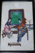 A 19th century Chinese gouache on pith paper study, 38 x 24.5cm