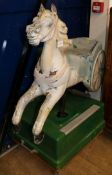 A vintage ex coin-operated child's rocking horse W.100cm