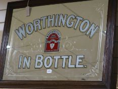 A Worthington's Indian Pale Ale etched pub mirror, c.1920