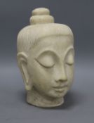 A Thai marble Buddha head height 25.5cm