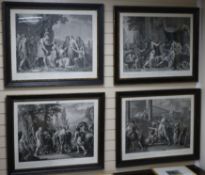 A set of five early 19th century French engravings, Classical scenes, published in Paris, 60 x 76cm