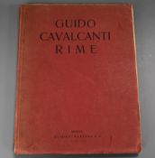 Cavalcanti, Guido - Rime, edited by Ezra Pound, quarto, original wraps, torn and with loss to