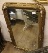 A 19th century gilt frame wall mirror W.76cm