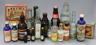 A collection of mixed advertising bottles and games