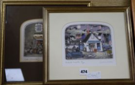 Graham Clarke, 2 limited edition prints, 'Herberts Turbots' and 'Viola', signed, 16 x 19cm