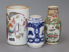 Three 19th century Chinese vases