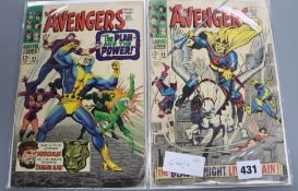 Marvel comics - The Avengers, 2 vols. 42 JULY and 48 JAN, both 12 cents
