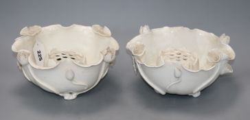 Two Chinese blanc de chine lotus bowls