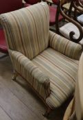 A 19th century French upholstered armchair