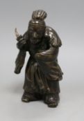 A Chinese bronze figure of a man height 20cm