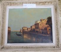 Ermando Bellantoni, oil on canvas, Venetian canal scene, signed, 22 x 27cm