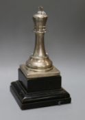 A George V silver Chess related presentation trophy, modelled as a King chess piece, marks rubbed,