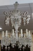 A glass chandelier, a.f.