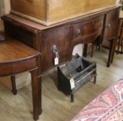 A George III style mahogany serpentine sideboard W.140cm