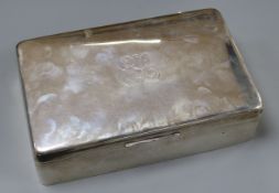 An Edwardian silver presentation box of large proportions, with cedar-lined three-division interior,